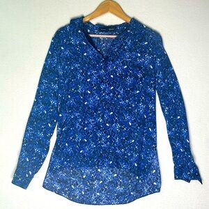 Proenza Schouler blouse size 4 blue and white patterned